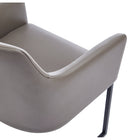 Manhattan Comfort - Fauteuil de salle à manger moderne Serena 23,03 po en similicuir gris-24,02 po L x 23 po l x 32,68 po H
