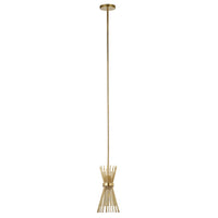 Hudson&Canal - Suspension Andromeda , 18 cm de large, motif étoile, avec abat-jour en métal - Laiton/laiton-Design moderne et contemporain pour votre entrée, votre foyer ou votre cuisine
