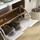 HOMCOM Shoe Cabinet with 4 Flip Drawers & Adjustable Shelves - Natural Wood-Assembly required