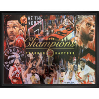 Toronto Raptors 2019 Champs by Arrigo - Framed Canvas - 31" x 22"-Premium canvas print with gallery-wrapped edges