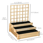 Outsunny 3-Tier Raised Garden Bed with Trellis for Climbing Plants - Natural-Fir wood structure with a protective paint coating, ensuring long-lasting quality

