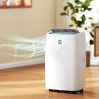 HOMCOM 12000 BTU Portable Air Conditioner with Dehumidifier and Fan - White-Auto swing air blades distribute cool air evenly 