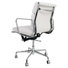 Plata Import - Alark chaise de bureau capitonnage en cuir PU cadre en métal à dossier bas, Blanc-Bras fixes