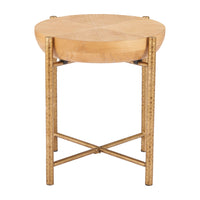 Zuo Halva Side Table - Natural-Wood Veneer MDF round shape tabletop