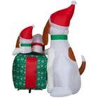 GEMMY Airblown Inflatable Christmas Fuzzy Dog Family Scene - 66"-Self-inflates in seconds and deflates for easy storage