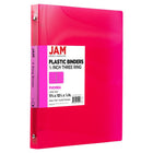 JAM Paper - Classeur en plastique de 1 -3 cm - rose fuchsia - 3 anneaux-Couleur : rose vif | Soyez élégant et organisé avec des classeurs colourés.