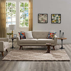 Modway - Toryn Réseau en losange Tapis 5 pi l x 8 pi L Shag Area - Beige et ivoire-Dessous du tissu de jute adhéré