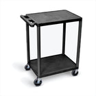 Luxor Polyethylene 2-Shelf Flat Cart - Black-Multipurpose utility cart