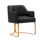 Manhattan Comfort Raya 25.2" Modern Leatherette Upholstered Dining Armchair - Black-10