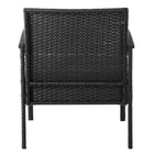 Manhattan Comfort Noli Modern Patio 4-Person Conversation 4-Piec Set with Coffee Table - Black/Grey-30 Day Limited Manufacturer's Warranty