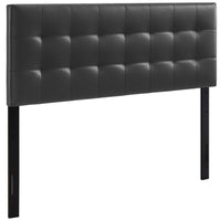 Modway Lily Upholstered Vinyl Queen Headboard - Black-Elegantly tufted headboard
