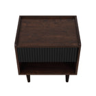 Manhattan Comfort - Lot de 2 tables de chevet Duane 20,23" style mid-century moderne - marron foncé et noir-15,66 po L x 20,23 po l x 19,68 po H