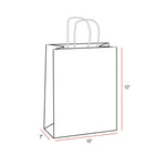 Eddie's Recycled Shopper Paper Bag - 10" x 7" x 12" - White - 100 Pack-White