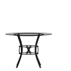 Flash Furniture Carlisle 42" Round Glass Dining Table with Black Metal Frame-Base Size: 17.75"W