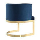 Manhattan Comfort - Chaise de salle à manger moderne Aura 62 cm en velours bleu royal et laiton poli-Hauteur d’assise : 48 cm
