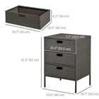 Outsunny - Armoire de rangement patio en rotin tressé 32 po pour piscine avec 3 grands tiroirs jardin extérieur-Le cadre en acier avec revêtement en poudre est résistant à la rouille et conçu pour une utilisation extérieure durable
