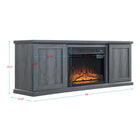 Manhattan Comfort Franklin 60" Modern Fireplace - Black and Grey - Set of 2-Includes 2 Soft Close 2 Doors with 2 Cubby Spaces and 1 Electric Firebox. Packaging Includes 1 Additional Shelf for Option to Replace Firebox