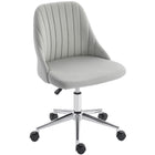 Vinsetto Vanity Office Chair with Swivel Wheels - Grey-Curved line design with thick padding seat provides extra comfort