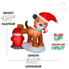 GEMMY Airblown Inflatable Christmas Dog and Fire Hydrant - 48"-For indoor and outdoor use
