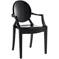 Nicer Furniture Louis XVI Ghost Chair - Black - 4 Pack-Famous Louis XVI style, Comfortable Chair.