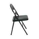 Work Smart - Chaise pliante avec siège et dossier en métal - Noir - Paquet de 4-Cadre fini noir
