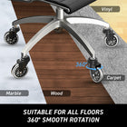 MotionGrey Rollerblade Office Chair Wheels - Heavy Duty Replacement Casters for Hardwood Floors - Black - Set of 2-Quick & Universal Installation: Fits most office chairs and installs in seconds-no tools required