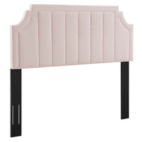 Modway Alyona Channel Tufted Performance Velvet Twin Headboard - Pink-Channel Tufted Twin Headboard