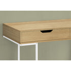 Monarch Specialties 7569 48" Computer Desk - Natural/White Metal-Finished on all sides for flexible placement anywhere in a home office