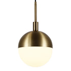 Hudson&Canal - Suspension Orb de 25,4 cm de large avec abat-jour en verre - Laiton/blanc lait-Comprend un cordon réglable de 8 pieds