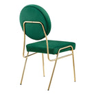 Modway - Craft Performance Velvet Fauteuil d’appoint de salle à manger - Vert Or-8