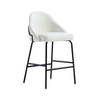 Manhattan Comfort - Gracie tabouret de comptoir moderne 22" en similicuir rembourré - blanc et noir - lot de 2-Poids maximal : 275 lb Chaque