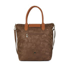 Karla Hanson® - Sac à provisions pliable Millie pour femmes, motif rose, rabat en similicuir brun-Rabat supérieur en similicuir brun ; nylon