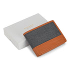 Champs Denim Leather Center Wing Wallet - Tan/Black-3 slot pockets