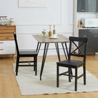 HOMCOM - Chaises de salle à manger style ferme en bois avec dossier croisé - noir - ensemble de 2-Dossier croisé spécial pour offrir un meilleur soutien