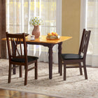 HOMCOM Farmhouse Dining Chairs with PU Leather Seat & Wood Frame - Dark Brown - Set of 2-Cross back for support, no arms for more freedom when seated