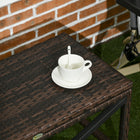 Outsunny Patio Wicker End Table with Plastic Board Under the Full Woven Table Top - Mixed Brown-Table top with plastic board under can place magazines, cups & plates