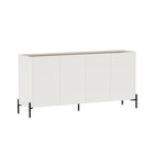 Manhattan Comfort Abbey Modern Bookcase and Sideboard - Maple and Off White - Set of 2-15.7" L x 66.9" W x 52.8" H