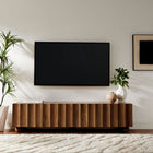 Modway Sorren Scalloped 71" Wood TV Stand - Walnut-4 Finger Pull Doors
