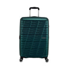 American Tourister Surftime Spinner - Medium - Metallic Teal-Dual Spinner wheels make it easy to navigate narrow airplane aisles as well as over a variety of surfaces.