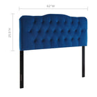 Modway Annabel Diamond Tufted Performance Velvet Queen Headboard - Navy-Velvet Polyester Upholstery