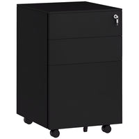 Vinsetto - classeur en acier pour documents format lettre/A4/légal - noir-3 tiroirs pour ranger vos fournitures de bureau 
