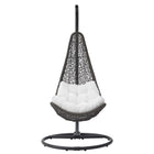 Modway - Abate Rotin en osier Terrasse extérieure Chaise à balançoire - Gris blanc-Tissage en rotin synthétique