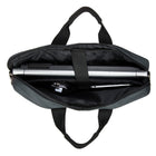 Vangoddy Adler Laptop Messenger Bag for Up to 15.6" Laptop - Metallic Gray-Front zipper pocket, zipper compartment (behind the front zipper pocket) main laptop compartment, back zipper compartment, back velcro pocket, and adjustable shoulder strap