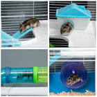 PawHut 23" Large Hamster Cage 5-Level with Tunnel Tube System - Blue-Colour: Blue, white