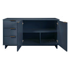 Manhattan Comfort Granville 55.04" Modern Sideboard - Midnight Blue-Featuring 25mm of Board Thickness Made of High Quality Solid Wood and Solid Wood Ribbed Drawer Front