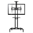 Rocelco VSTC Standard Flat-Panel TV Cart, Black-Telescopic height adjustment 41.3" to 59" from top of base (base dimensions 32"w x 28"d). Average height to top of TV 67"/170cm depending on screen size being mounted.