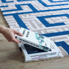 Modway Nahia Geometric Maze Area Rug - 5 ft W x 8 ft L - Ivory Light Grey/Blue-Gripping Jute Fabric Underside