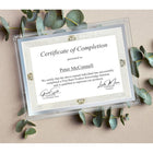 Cadres en verre St. James pour certificats, diplômes et documents – Bordure décorative – Feuille argentée – 8,5 po x 11 po – Paquet de 2-Ouverture arrière pour une insertion rapide et facile des documents