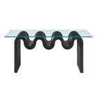 Modway - Ondine Plateau en verre Table basse - Noir-7