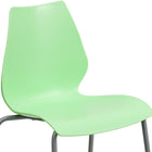 Flash Furniture HERCULES Series Green Stack Chair with Lumbar Support & Silver Frame-Ergonomically Contoured Design